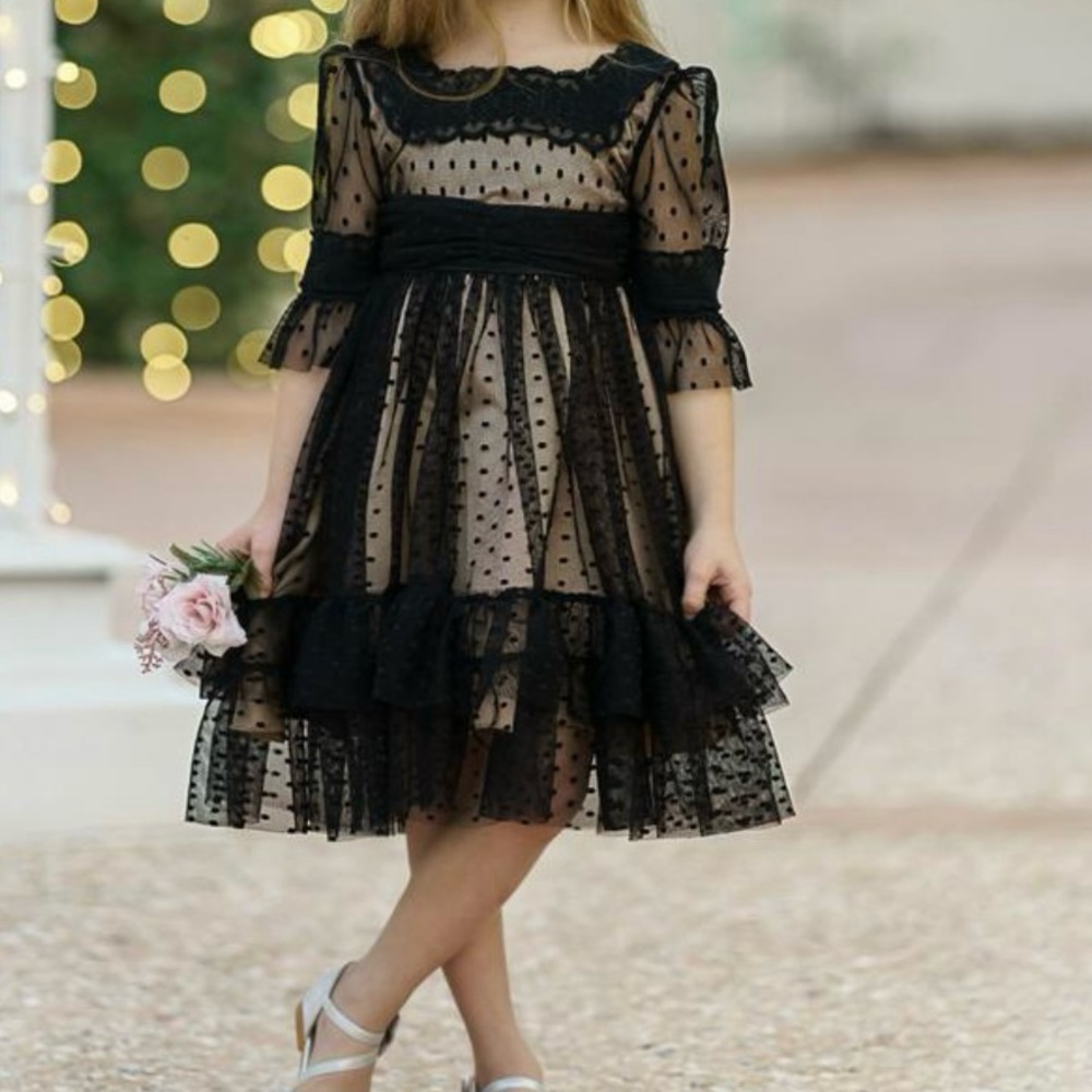 Think Pink Bows Lace Dress 2T